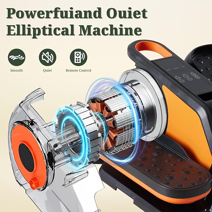 Under Desk Elliptical Machine, Portable Seated Pedal Exerciser with Remote Control, 3 Modes & 12 Adjustable Speeds, Quiet Fully Assembled Electric Leg Exerciser for Seniors Home Office