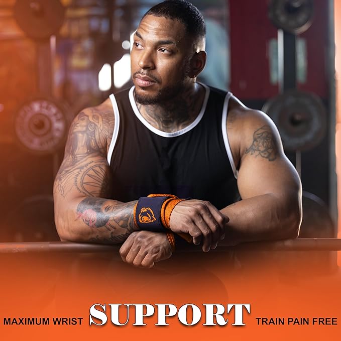 Beast Power Gear Wrist Wraps for Weightlifting 18” Premium Quality Wrist Support for Bodybuilding Heavy Duty Thumb Loop Powerlifting, Strength Training for Men and Women