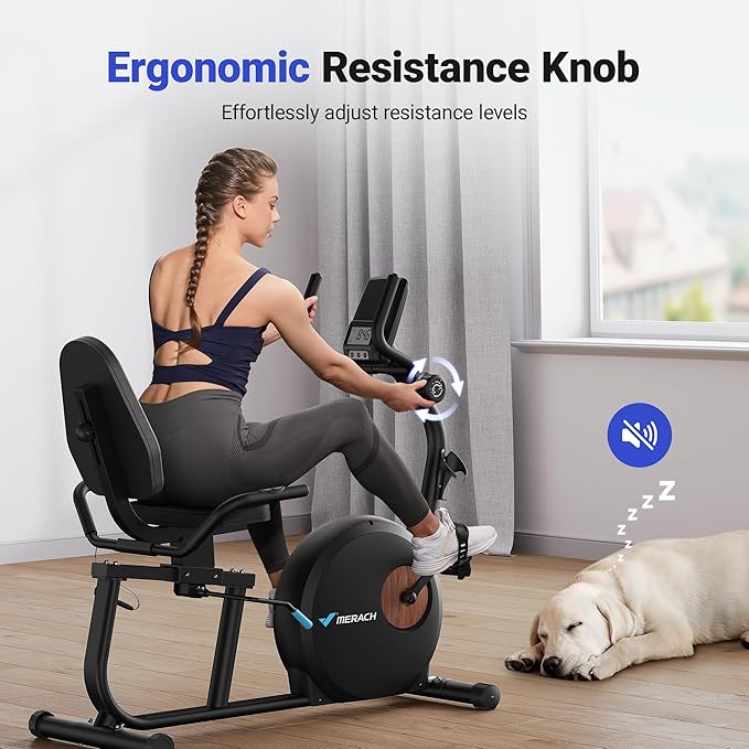MERACH Recumbent Exercise Bikes for Home with Smart Bluetooth Equipment Exercise Bikes App,LCD,Heart Rate Handle Stationary Bikes for Home, Magnetic Recumbent Exercise Bike for Seniors Gym S08/S23