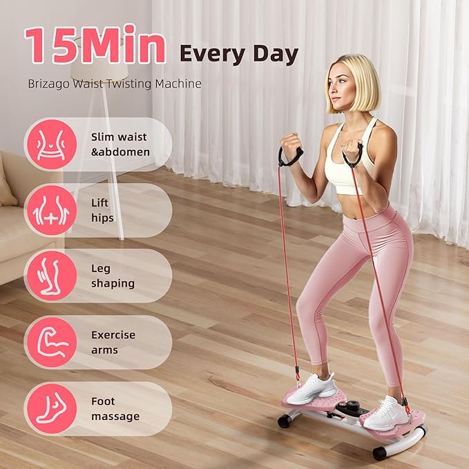 Waist Twister Ab Machine, 300 lbs Weight Capacity Anti-Slip Twist Board, Noiseless Exercise Equipment with Digital Display for Tracking Time, Reps & Calories, Home Gym Workout for Women and Men