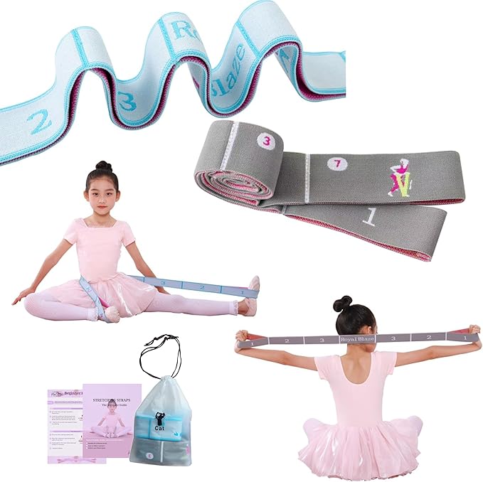 Yoga Stretch Strap with Loops - Streching Strap for Physcial Thearpy, Pilates & Flexibility Training - Exercise Strap for Hamstring, Leg Streching & Rehab - Kids & Adults