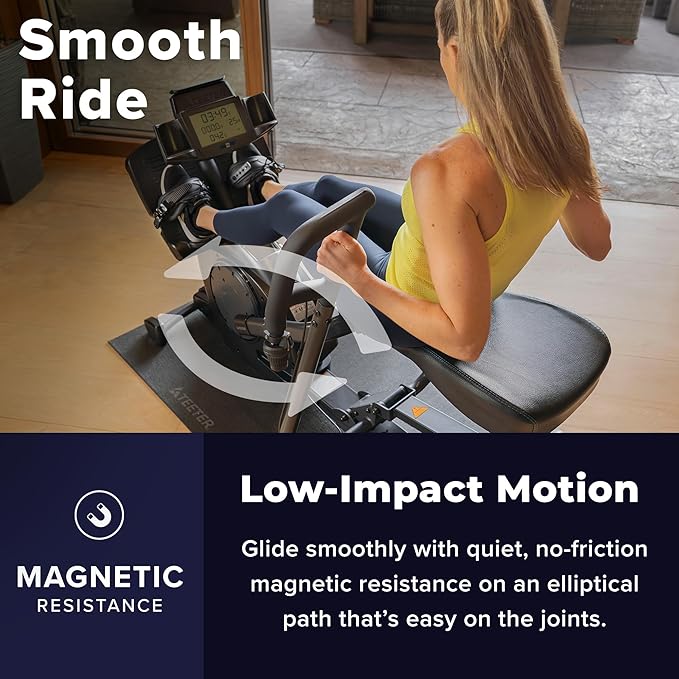 Teeter Power10 Rower with 2-Way Magnetic Resistance Elliptical Motion - Indoor Rowing Machine w/HRM Connectivity, Teeter Move App - Free Classes & Coaching