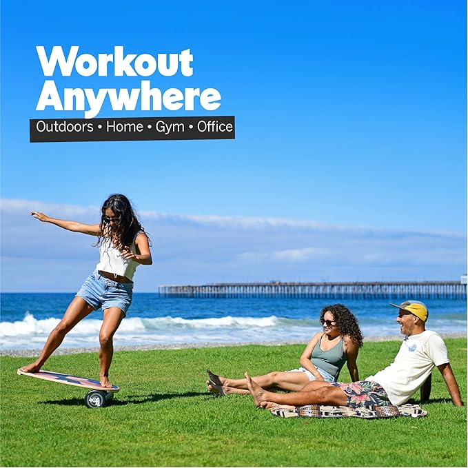 The Original Indo Board - Balance Board Trainer for Core Strength, Stability & Athletic Performance - Surfing, Skateboarding, Snowboarding, Yoga, Physical Therapy & More. Includes Board and Roller.