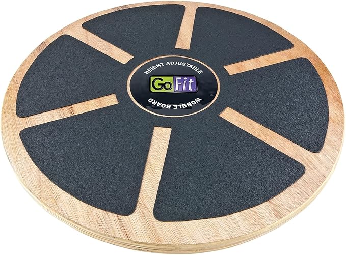 GoFit Black Adjustable Wobble Board, 15" (GF-RWBBA)