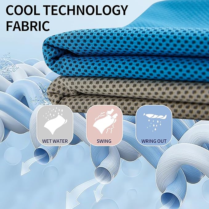 SRsafety Cooling Towels for Sports,Strong Sweat Absorption Cooling Towels, High-Flexibility Cold Towel for Gym and Yoga. (Blue)