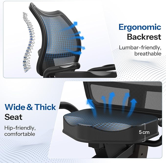 Niceday Recumbent Exercise Bike, Recumbent Bike for Home, Recumbent Stationary Bike 400LBS Weight Capacity, Magnetic Recumbent Bike with Smart APP, LCD Monitor, Heart Rate Handle