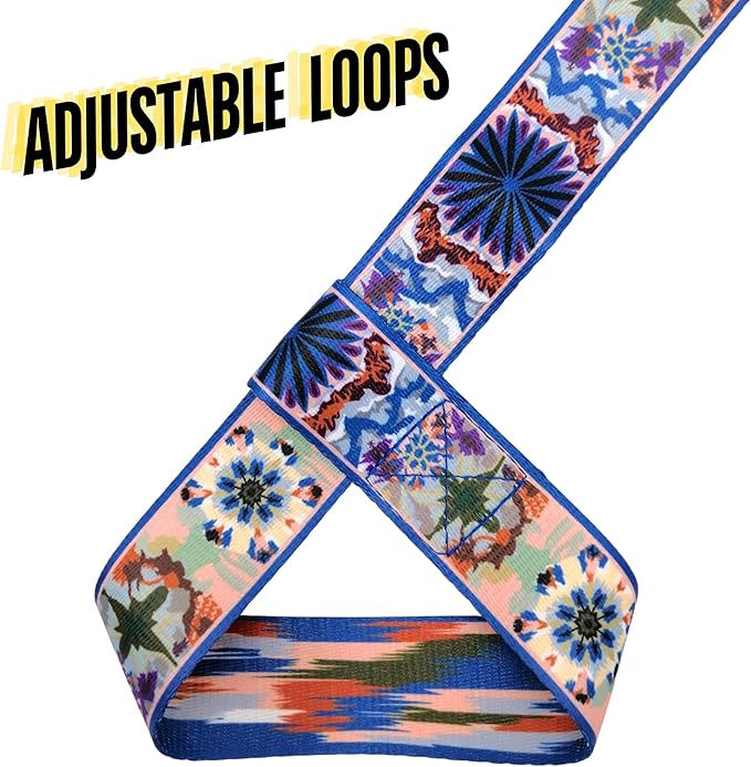 Yoga Mat Straps for Carrying, Adjustable Yoga Mat Sling Carrier, Mat Holder Colorful Band, Anti-Slip, Multiple Color Choices