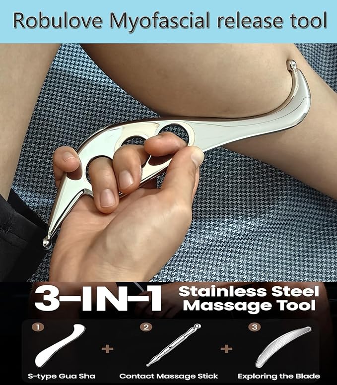 Professional Muscle Scraper Tool Set, 4-Piece IASTM Physical Therapy Kit with Carrying Case, Manual Massage Tools for Myofascial Release and Tissue Therapy