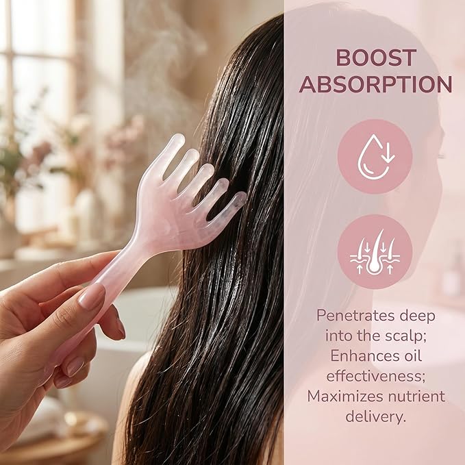 TOYANDONA Scalp Massager for Stress Relief Manual Five-Claw Head Massage Tool - Resin Gua Sha Comb for Scalp Relaxation and Enhanced Essential Oil Absorption - Small Size for Home Use