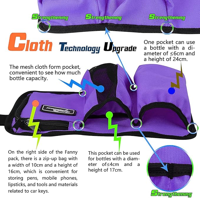 Massage Bottle Bag Massage Oil Bag Massage Therapist Holster Massage Lotion Holster Massage Oil Holster (YR3kd-Purple