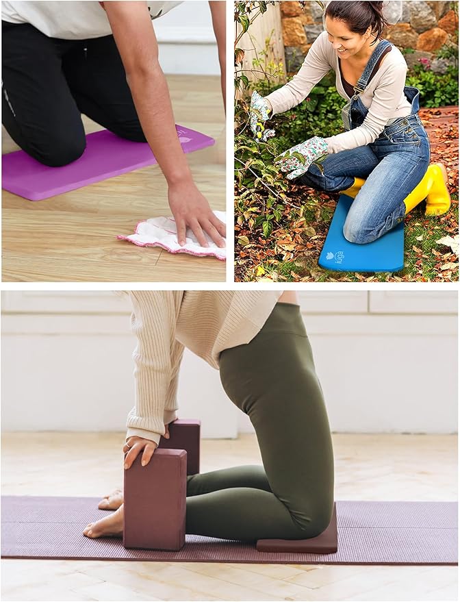 IUGA Yoga Knee Pads Cushion Non-Slip Knee Mat for Elbows Wrist Pain in Yoga Planks Floor Exercises Portable Extra-thick Cushioning
