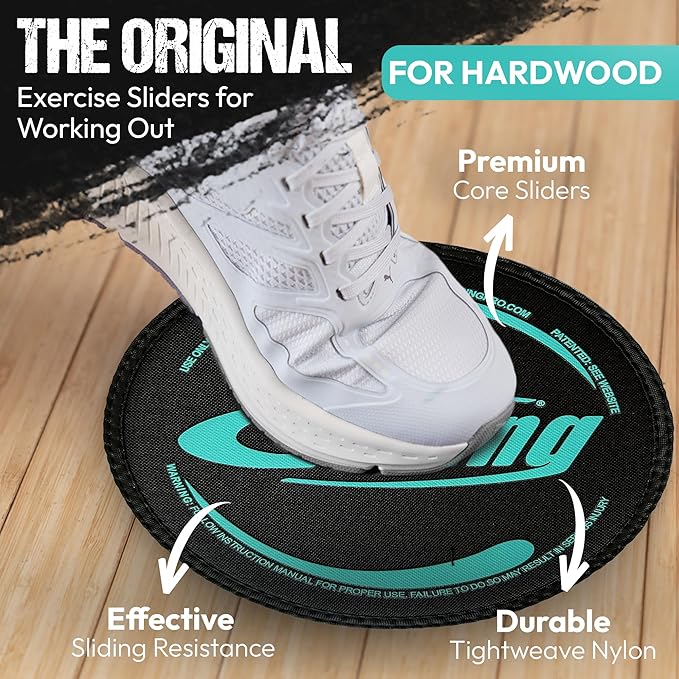 Gliding Discs for Working Out - Exercise Sliders for Carpet & Hardwood Floors 1 Pair, Authentic Workout Sliders Disc for Full Body Resistance Workout, Includes 4 Streaming Video Workouts