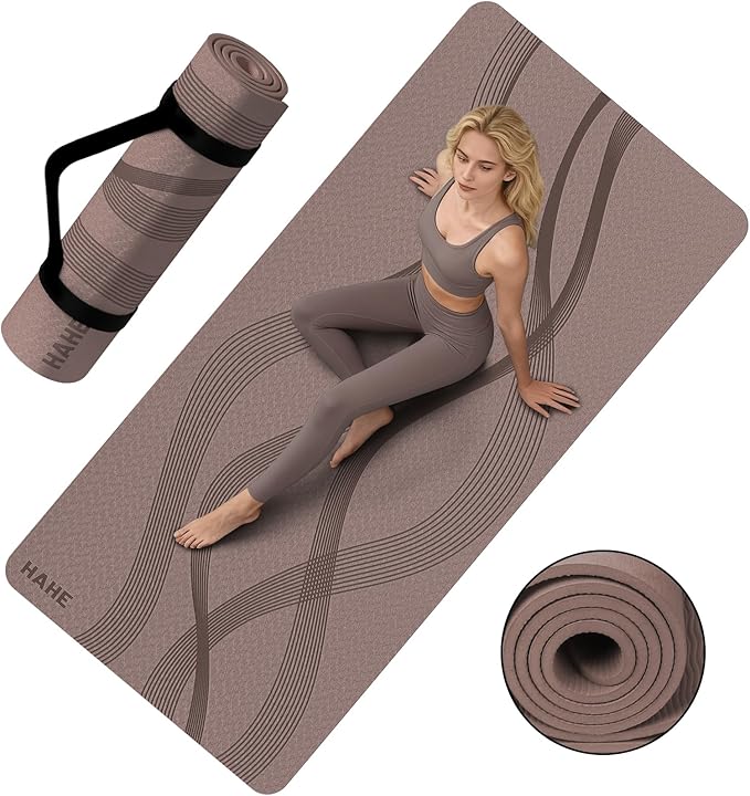 Yoga Mat High Density Exercise Mat, 76"x32"x0.27"Thick Wide & Large Yoga Mat for Women Men, Professional POE Workout Mat for Yoga, Pilates, Fitness & Stretching