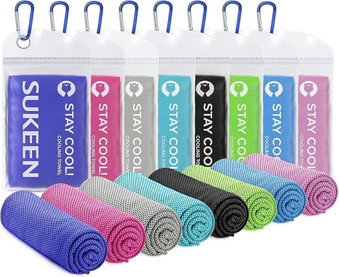 Sukeen Cooling Towel,Instant Evaporative Cooling for Sports,Yoga,Golf,Gym,Neck,Workout and More(40”x 12”)