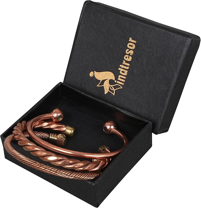 Copper Bracelet Tibetan Style. Hand Forged with Solid and High Gauge Copper Jewelry Cuff for Women Men. Combo of Different Designs