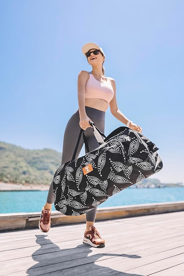 Yoga Mat Bag Carrier with 8-Pocket & Wet Pocket, Air Vent | Large Yoga Mat Holder Fits Thick Mats & Blocks | Gym Duffle Bag for Women & Men