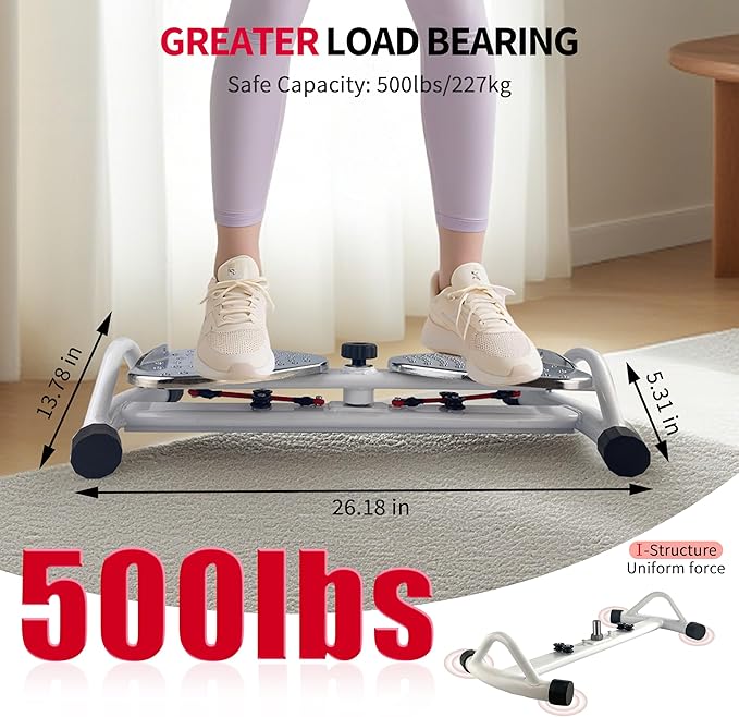 Waist Twister Ab Machine – Ab Twister Board for Exercise, Core & Waist Twisting Fitness Tool, Quiet Twist Exercise Machine with All-Metal Anti-Slip Footrest, 500 lbs Capacity, Home Gym Equipment