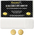 MagnetRX® Magnetic Spot Kit – Ultra Strength Body Magnets 14,200 Gauss – Effective Large Magnets for Body, Back, Shoulders, Knee, HIPS, and Neck (2 Magnets + 20 Adhesives)