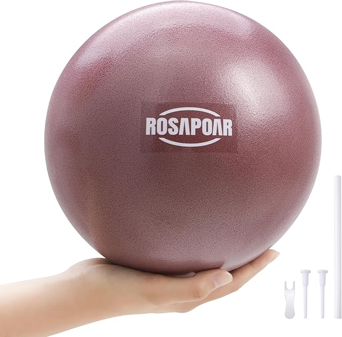 ROSAPOAR Small Exercise Ball - 9 Inch Mini Pilates Ball, Anti-Burst Yoga Ball for Stretching & Core Strength Workout, Physical Therapy & Yoga at Home Gym & Office