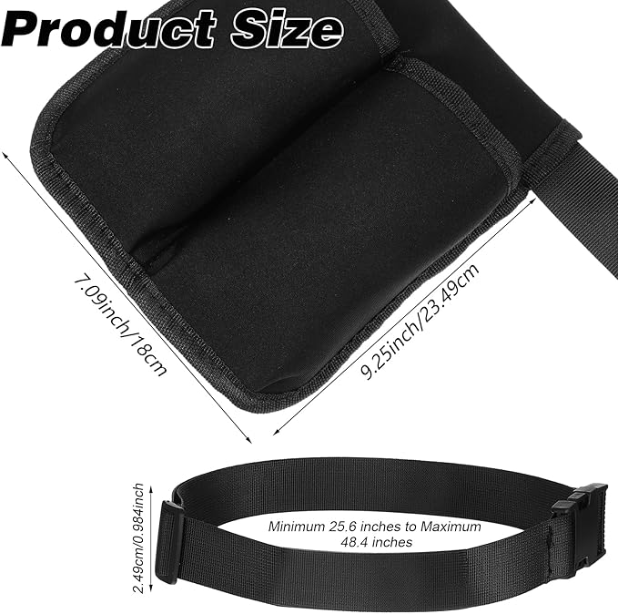 Massage Bottle Bag, Lotion Oil Waist Holder Organizer Adjustable Durable Black Portable Storage Pouch Belt Hanging Easy Access Accessories Gifts (Double-Sided)