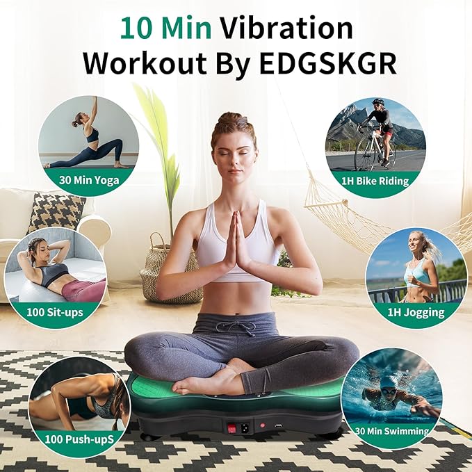 Vibration Plate Exercise Machine for Whole Body Workout, Professional Vibrating Plate with 330lbs Capacity, 5 Preset Programs & Bluetooth for Home Office Lymphatic Drainage & Weight Loss