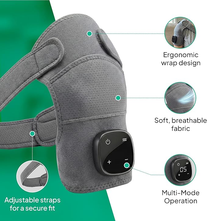 Triple Method Shoulder Massager – Official Product – Heat, Massage & Compression for Shoulder Relief