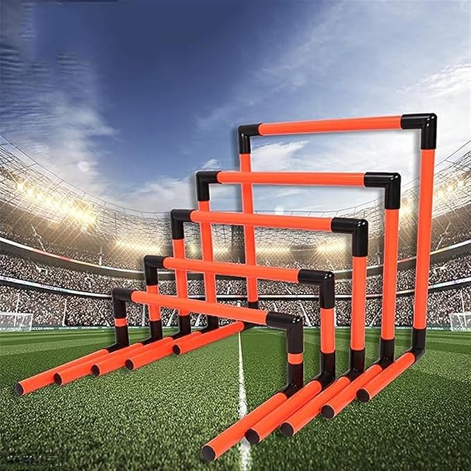 PVC Pipe Agility Training Hurdles 5 Pack, Sport Squad Speed Hurdles Set Obstacle Training, Outdoor Track and Field Practice Equipment for Jumping Racing PE Class (Color : Red)