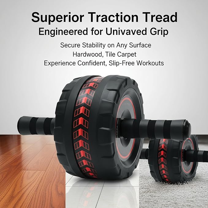 Ab Roller Wheel for Abs Workout - Core Strength Training Equipment for Home Gym with Knee Pad, Abdominal Exercise Wheel for Men and Women