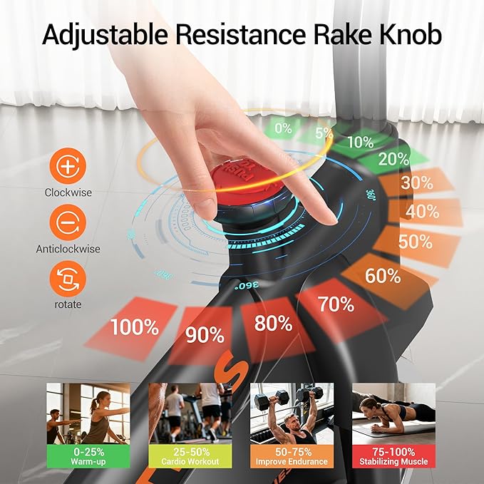 UMAY Exercise Bike, Brake Pad Stationary Bike with App Compatible, Adjustable Resistance Indoor Cycling Bike with 300 lb Weight Capacity, Low Noise Bike with Tablet Holder & Comfort Seat