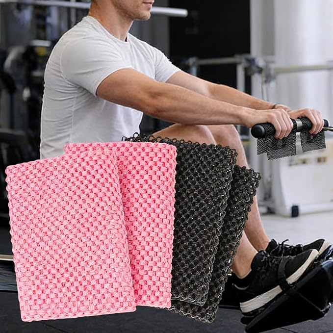 Non Slip Pilates Mat, Grip Workout Hand Pads, 4 Piece Fitness Cushions with Anti Skid, Foam Exercise Palm Guards, Strength Training Pads with Textured, Gym Accessory Set for Home