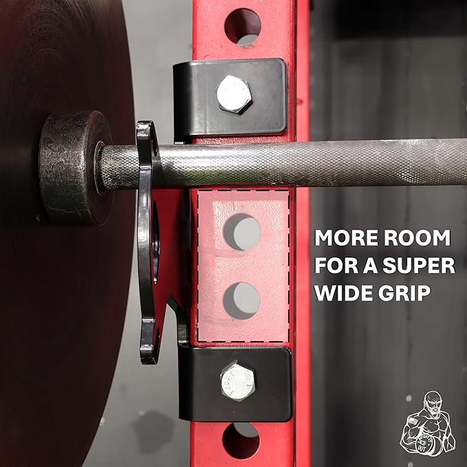 Weight It Out J-Cup Hook Attachment Barbell Holder/Squat Rack 5/8" Holes Accessories Solid Steel USA Made Pairs