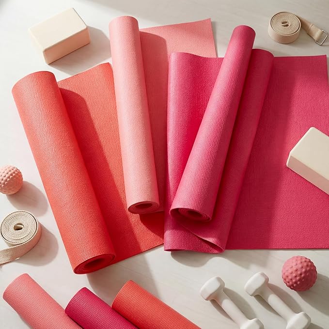 Amylove 12 Pieces Yoga Mats Bulk 68x24x0.12 Inch Exercise Non Slip Fitness Workout Mats for Women Men Home Workout Gym Yoga