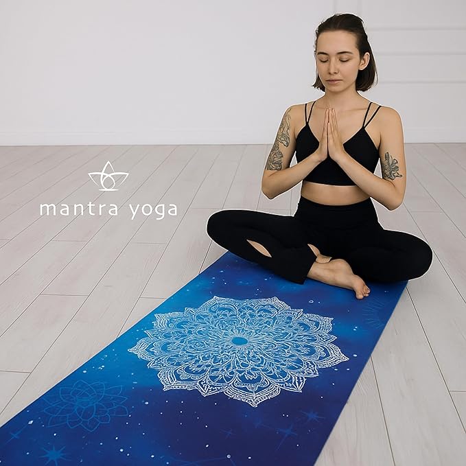 Mantra Yoga Travel PRO 1.5mm with Knee Pad - Foldable Fitness & Exercise Mat with Bag | Lightweight, Compact & Eco-Friendly | Non-Slip & Washable | For All Types of Yoga | 72" L x 24" W | 2.6 lbs