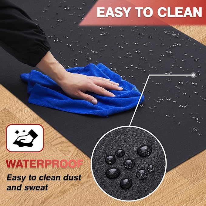 Treadmill Mat for Hardwood Floors - 100% Recycled Rubber Mat for Home Gym Flooring, Durable Workout Fitness Mats, Walking Pad Exercise Bike Equipment Mat, Non-Slip