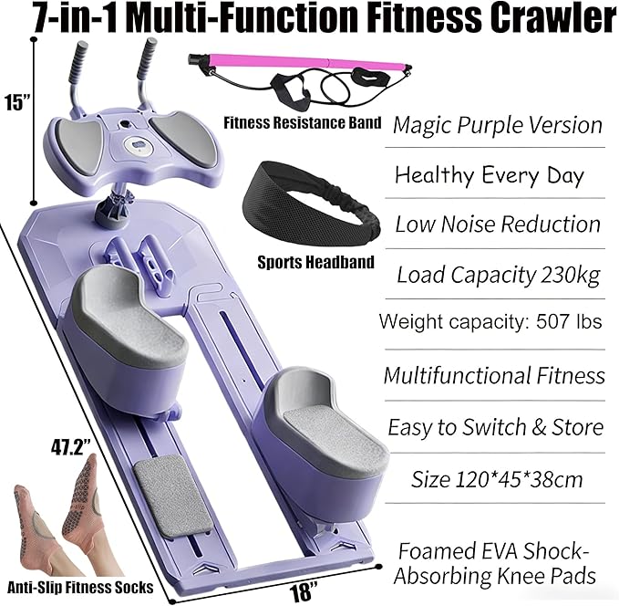 Reformer Pilates Board for Home Workout Foldable Mini Reformer Pilates Machine with ,Mountain Climbing Crawl Exercise, Lightweight & Portable for Indoor Outdoor Training.