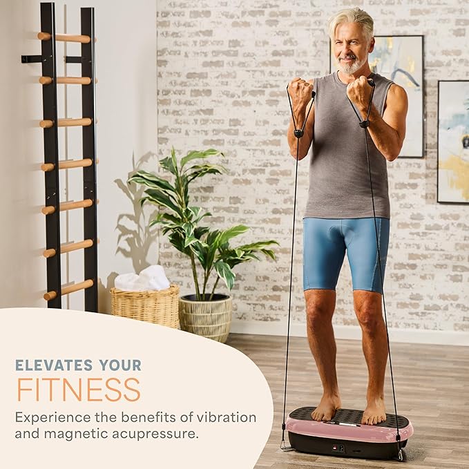 Lifepro HexaPlate Lite Vibration Plate Exercise Machine with Magnetic Acupoints - Full Body Vibration Platform for Beginners and Recovery - Lymphatic Drainage Massager for Muscle Toning and Fitness