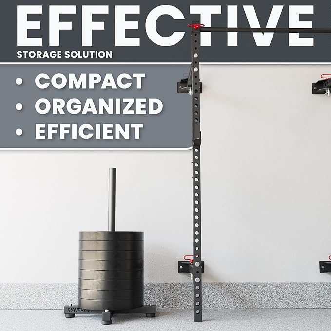 Synergee Olympic Weight Plate Rack. Stackable Weight Rack. Holds 2” Plates for Powerlifting and Olympic Weight Lifting. Gym Storage Home, Garage & Commercial