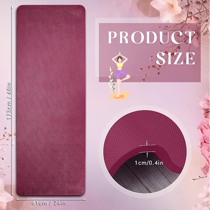 Timgle 6 Pcs 10mm Thick Yoga Mat Bulk, 68 x 24 Inches, Anti-slip Tear-resistant Exercise Mat Adult Kids Gym Mats for Fitness, Stretching, Workout and Studio, Outdoor Yoga, Pilates