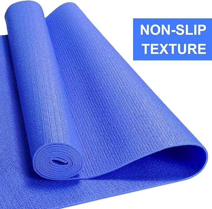 24 Pack 3 mm Thick Yoga Mat Bulk, Non Slip Exercise Workout Fitness Pad for Women Men, Gym Home Yoga Pilates, Easy to Clean, Sturdy PVC