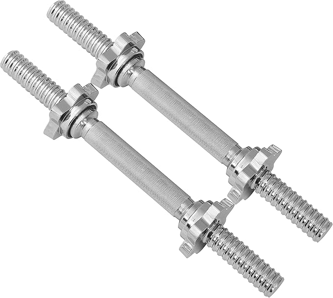 JFIT Threaded Dumbbell Handles, Set of 2, with Star Collars, Fits 1” Standard Plates