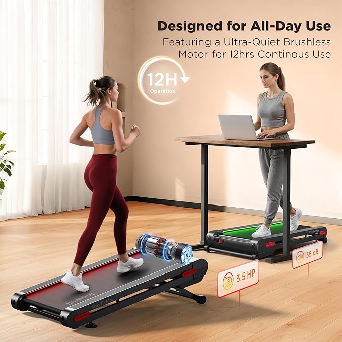Jogwell Walking Pad Treadmill with 20%/15%/12% Auto Incline, 350lbs Capacity Treadmills for Home Office Under 35dB, Spacious Running Area, Vertical Storage, 3/3.5HP Brushless