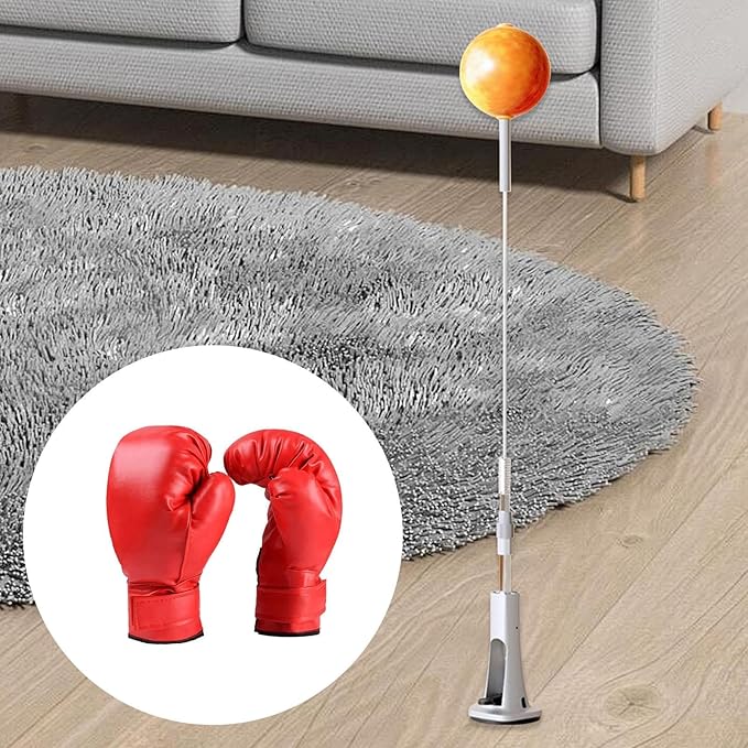 Generic Boxing Reaction Ball, Punching Ball, Adjustable with Stand and Boxing Gloves Workout MMA Boxing Reflex Ball, Stable