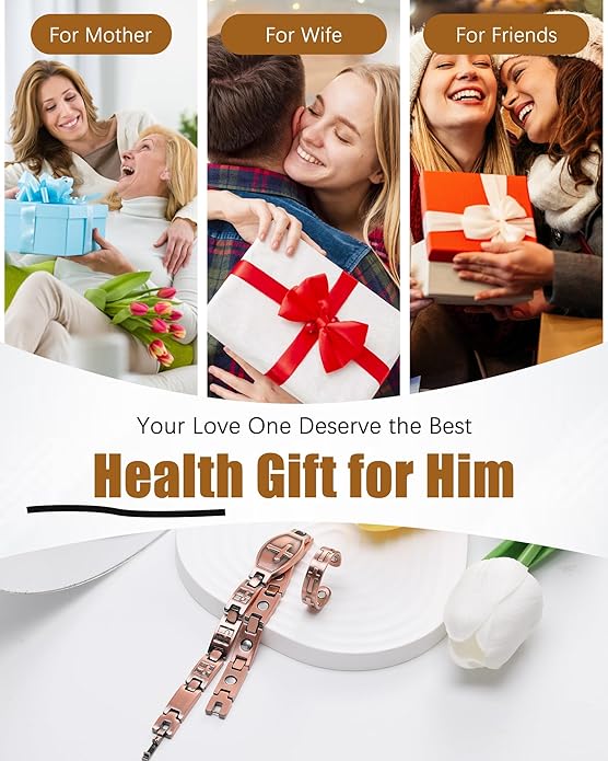 Copper Bracelets & Rings for Women, Copper Magnetic Bracelet for Women