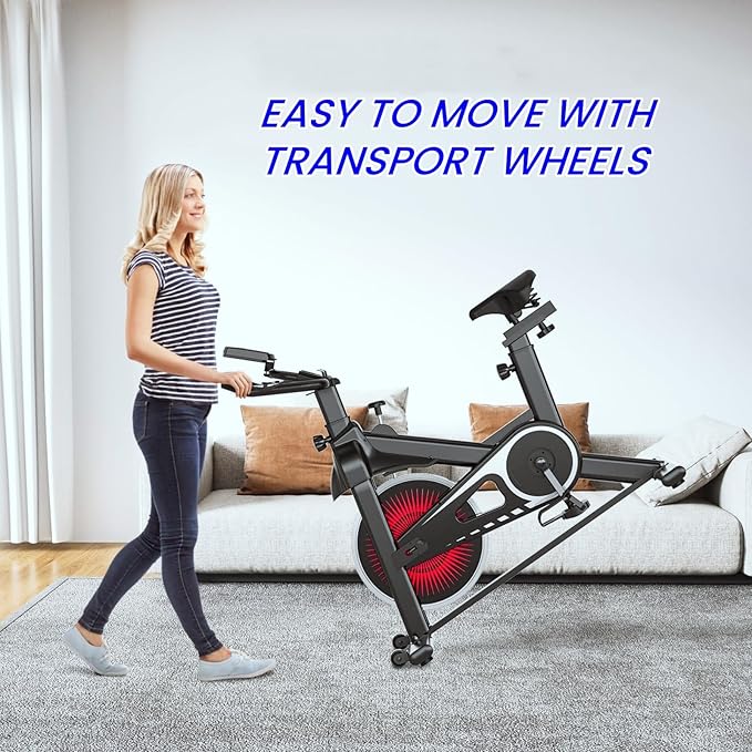NAYSAYE Exercise Bike, Adjustable Stationary Bikes with Smartphone Mount, Professional Exercise Bike with Digital Pulse Display for Home and Office