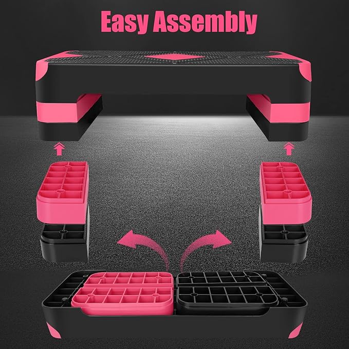 Adjustable Exercise Workout Aerobic Stepper Step Platform Trainer