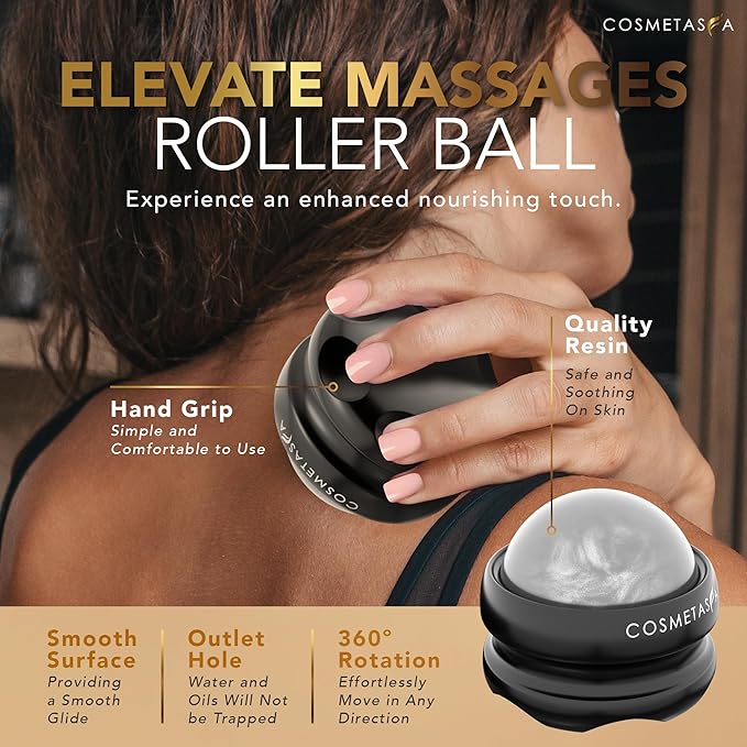 Cosmetasa Massage Oil for Sore Muscle Massage Therapy with Roller - All Natural, Cruelty-Free Massage Oils for Muscle Relaxing & Joint Comfort - Arnica Extract with Lavender & Chamomile Oil (8.8 oz)