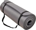 BalanceFrom 71x24 Inches Extra Thick Yoga Mat 1-Inch High-Density Foam – Roll-Up Exercise Pad with Double-Sided Non-Slip Surface and Carrying Strap for Pilates and Home Workouts, Multiple Colors