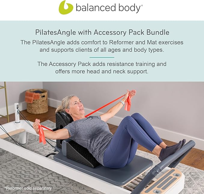Balanced Body PilatesAngle & Accessories – Reformer Workout Wedge, Resistance Band, and Neck Support for Home Gym & Studio
