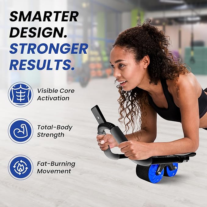 AB Roller for Men & Women – Core Strength Training Wheel Set with Elbow Support & 2 Knee Pads – Abdominal Exercise Roller for Core Stability, Belly Fat Reduction, and Total Body Workout Equipment