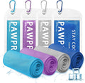 PAWPRO 4 Packs Cooling Towels for Neck and Face(40"x12"), Soft Breathable Cooling Towel with Waterproof Bag & Carabiner,Microfiber Cooling Towels for Yoga, Sport,Gym,Camping (Multicolor)